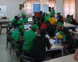 Participants working in groups.