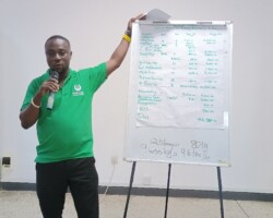 Ligbidi Nyanyie led the crop budget presentation for Group 2.
